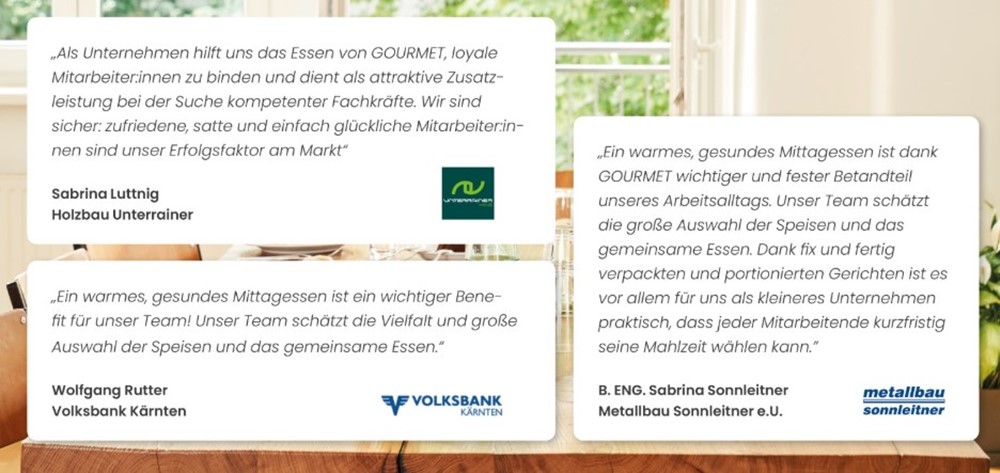 GOURMET Lieblingsspeisen Referenzen von den Kunden  GOURMET Lieblingsspeisen Referenzen von den Kunden