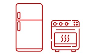 Kühlschrank und Herd Icons
